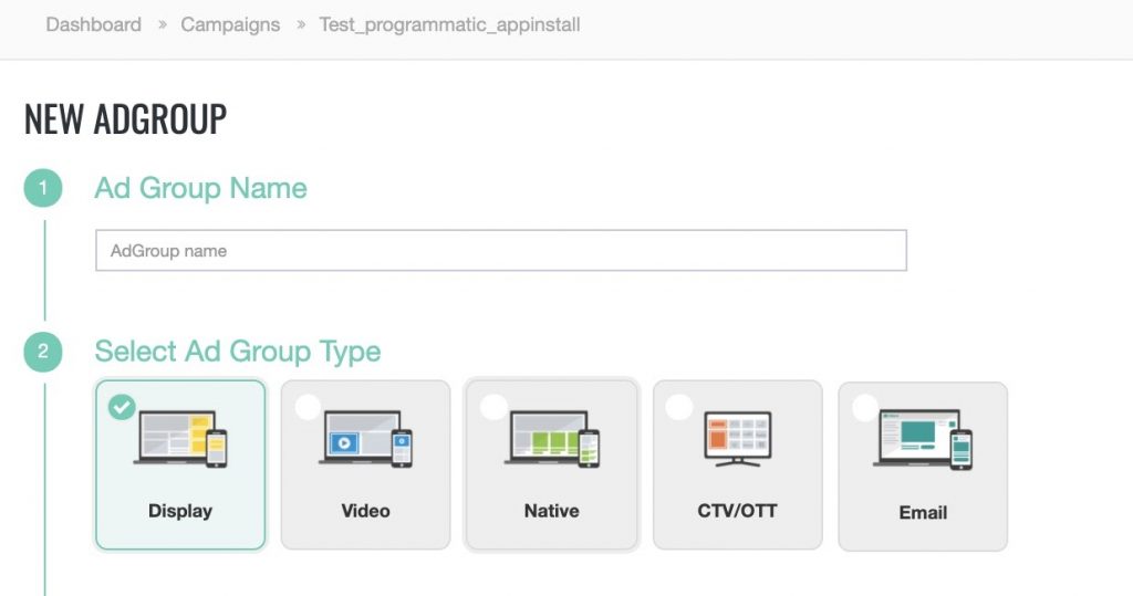 Create a programmatic ad group