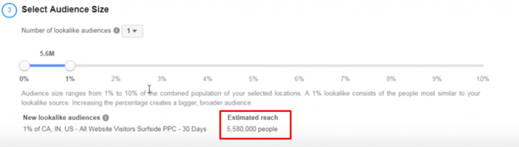 select audience size