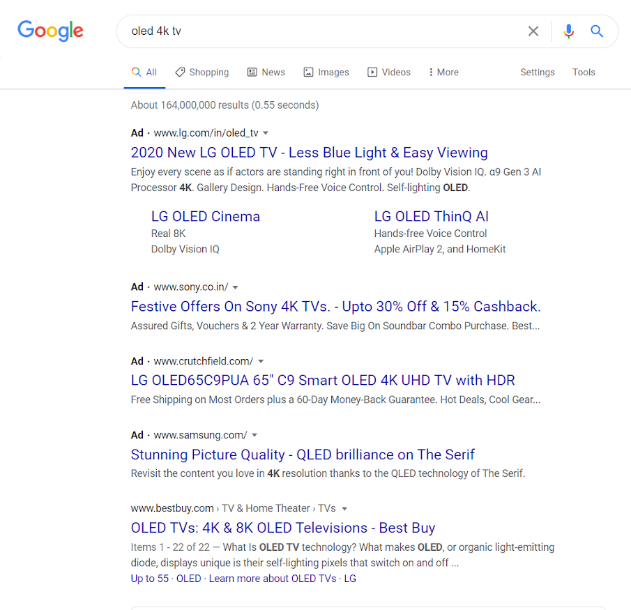 Dynamic Search Ads example
